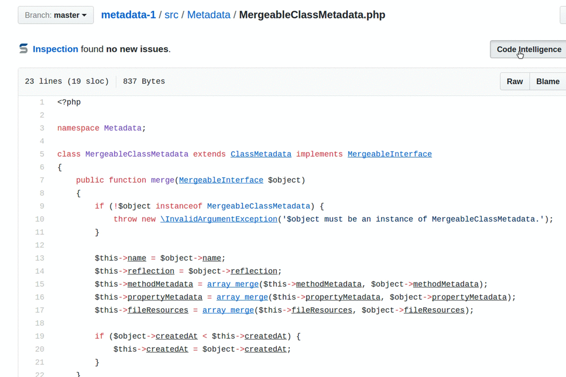 Platform Code Browsing on Scrutinizer