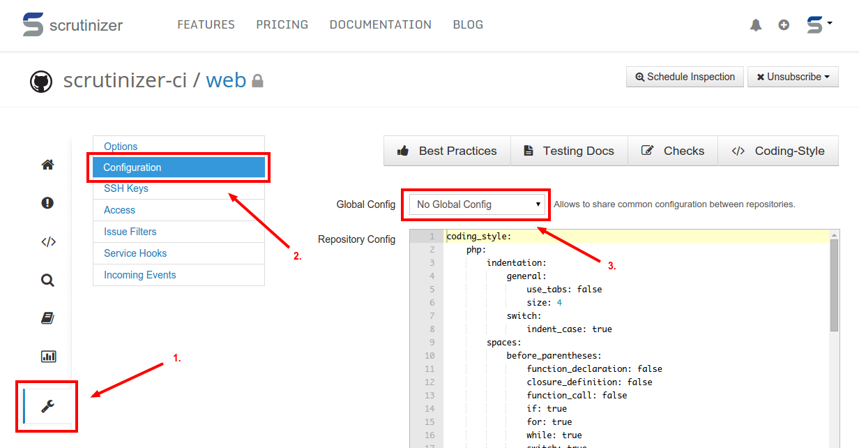 Setting Global Configuration on Repository