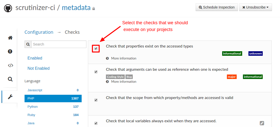 Configuring Checks